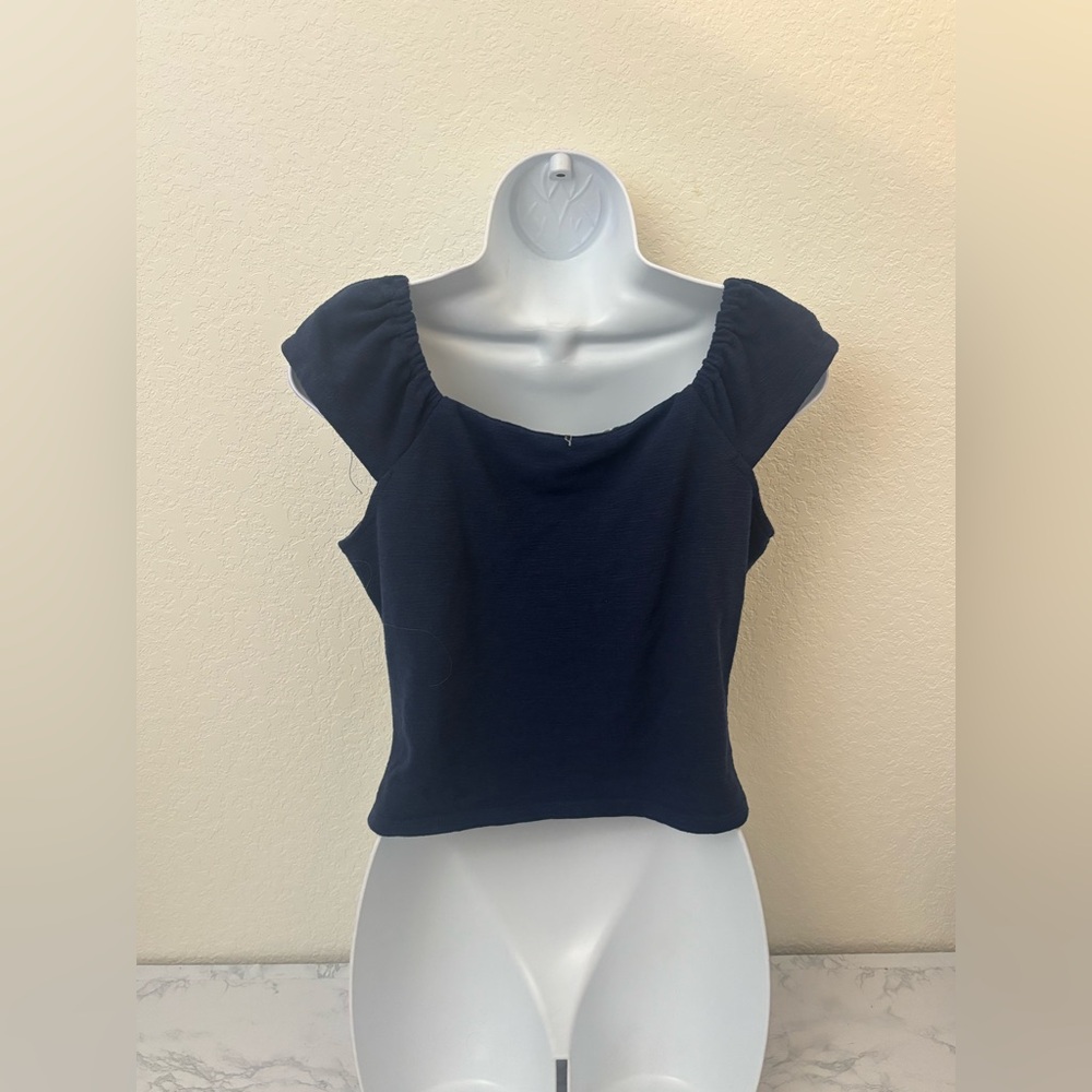 Rewind Y2K Baby Doll Blue Sleeveless Top Size Large Fairy Gypsy Peasant Boho - Picture 3 of 5